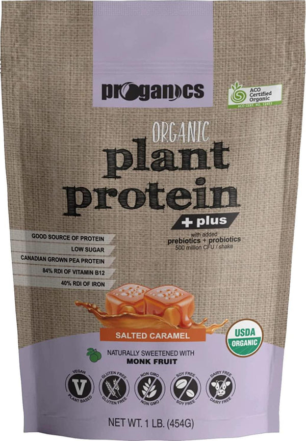 Organic Plant Protein Plus [Monk Fruit Sweetened] Salted Caramel