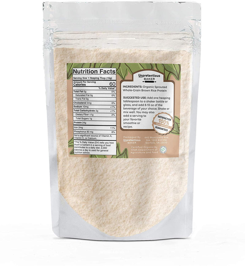 Organic Rice Protein Powder by Unpretentious Baker, 10 lb, Vegan and Gluten-Free Alternative to Whey or Soy Protein