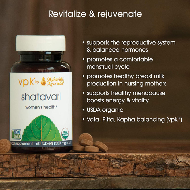 Organic Shatavari | 60 Herbal Tablets - 500 mg ea. | Supports a Comfortable Menstrual Cycle | Promotes a Smooth Menopausal Transition | Promotes Healthy Breast Milk Production in Nursing Mothers