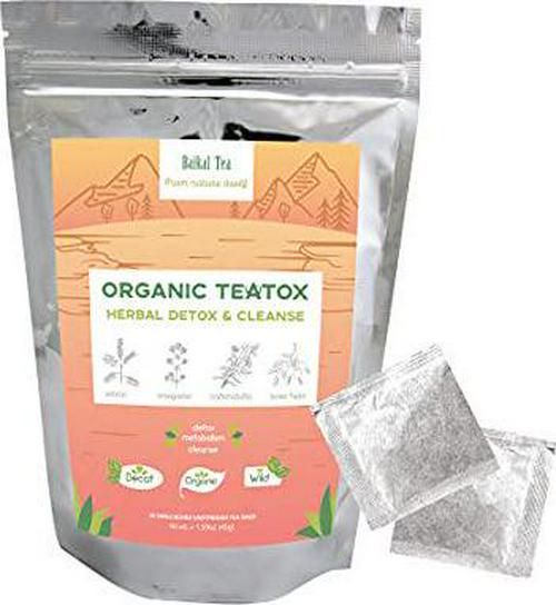 Organic Teatox with Senna and 8 Wild Siberian Herbs - Keto Diet Anti-bloating Herbal Tea - 100% Organic Hand-Picked by Baikal Tea