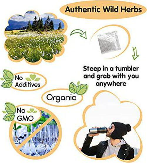 Organic Teatox with Senna and 8 Wild Siberian Herbs - Keto Diet Anti-bloating Herbal Tea - 100% Organic Hand-Picked by Baikal Tea
