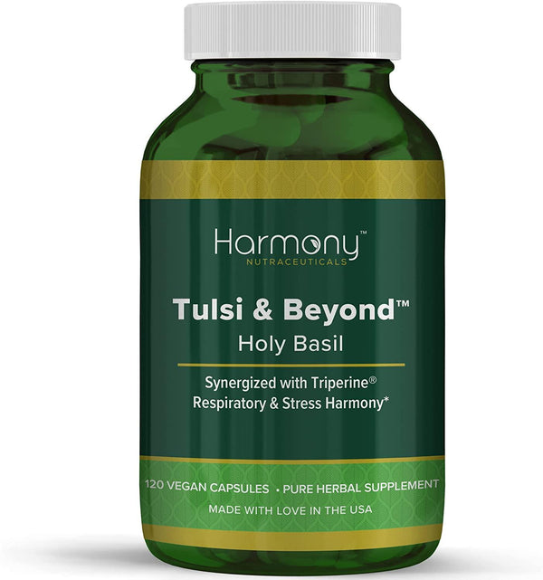 Organic Tulsi - Holy Basil Supplement - Made with Organic Herbs (Vegetarian Capsules, 120 Count)