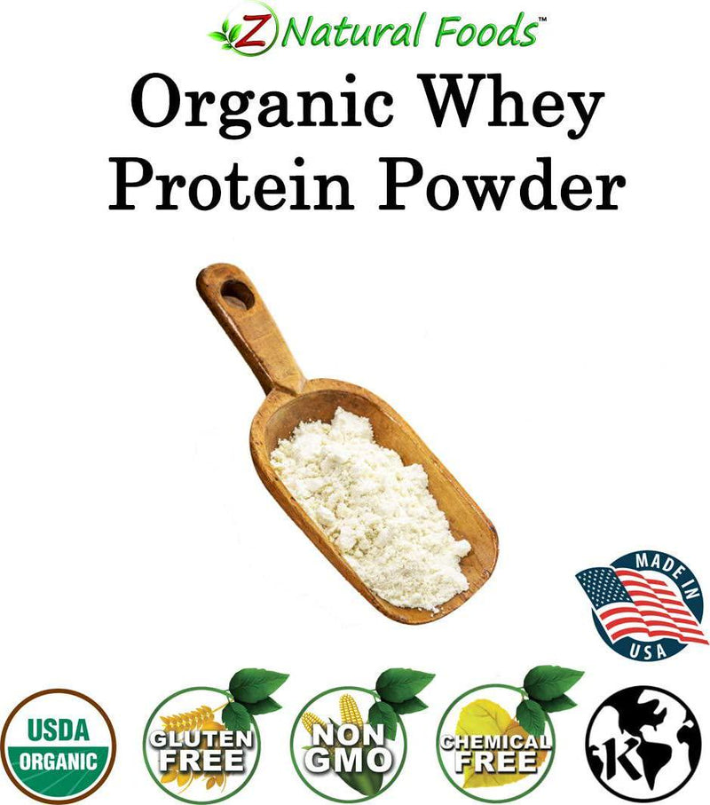 Organic Whey Protein Powder - 1 lb - Grass Fed, Unflavored, Hormone Free, Non GMO, Gluten Free, Kosher - All Natural Whey Concentrate - Perfect for Keto and Paleo Drinks, Shakes, Smoothies, and Recipes