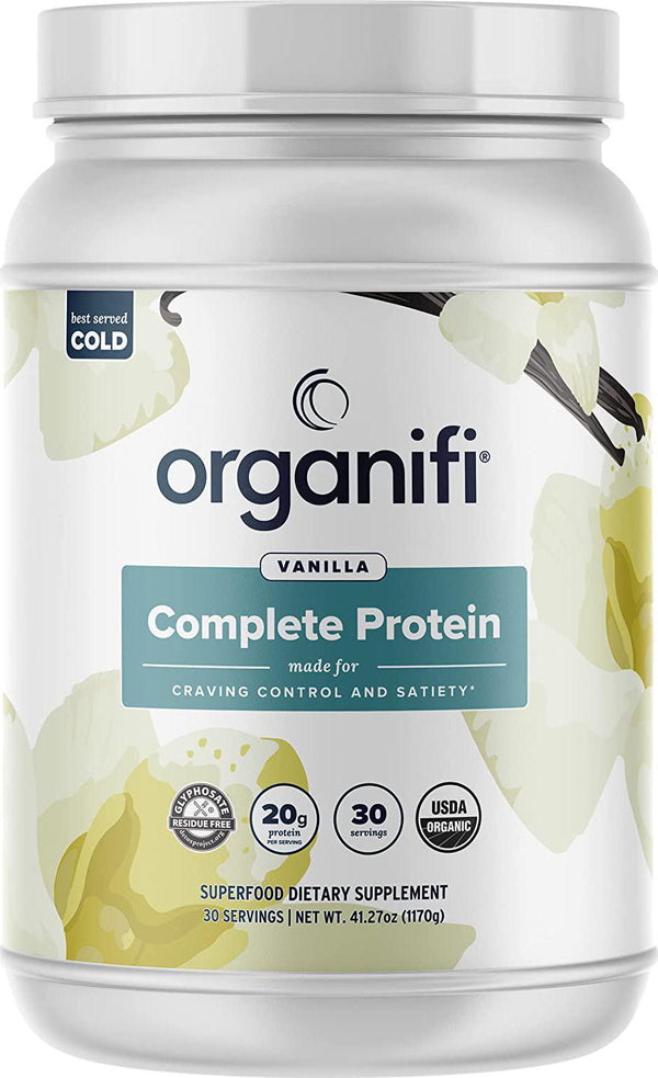 Organifi: Complete Protein - Vegan Protein Powder - Organic Plant Based Protein Drink - No Soy, Dairy or Gluten - Digestive Enzymes - Complete Vanilla Flavor - 30 Day Supply - Immunity Support