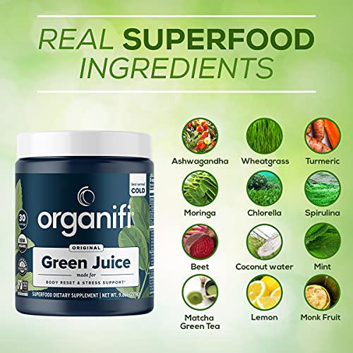 Organifi Green Juice Superfood Powder (30 Servings) and Liver Detox (30 Capsules) Weight Control, Detox Cleanse, Stress Relief, Digestive and Immunity Support - Gluten Free, Vegan, Whole Food