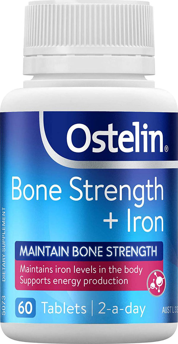 Ostelin Bone Strength + Iron with Vitamin D - D3 for Bone Health, 60 Tablets