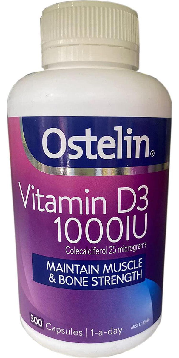 Ostelin Calcium and Vitamin D3 Tablets Exclusive Size, Sky Blue, 700 g, 300 Count