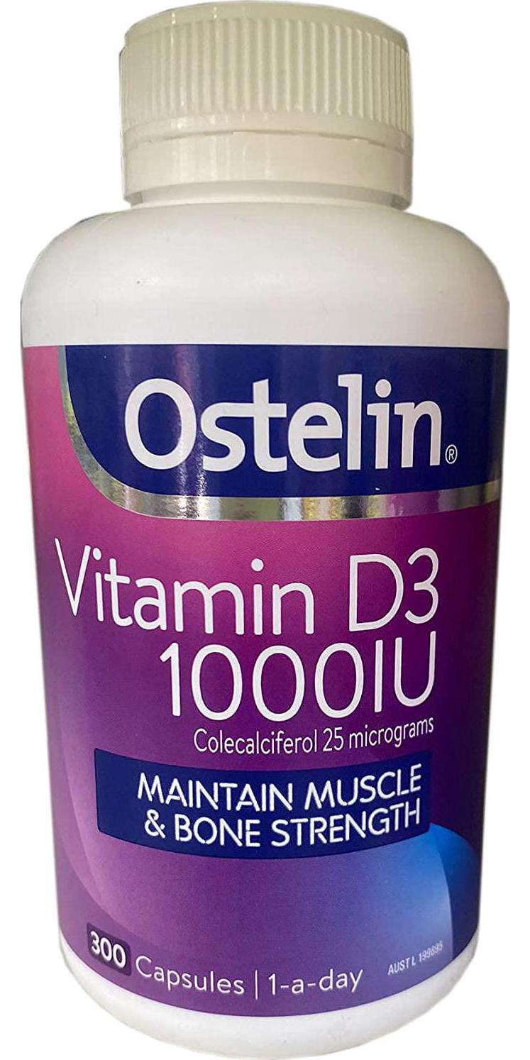 Ostelin Calcium and Vitamin D3 Tablets Exclusive Size, Sky Blue, 700 g, 300 Count