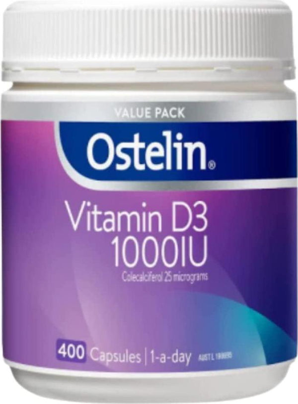 Ostelin Vitamin D3 1000IU Capsules, White, 400 Count
