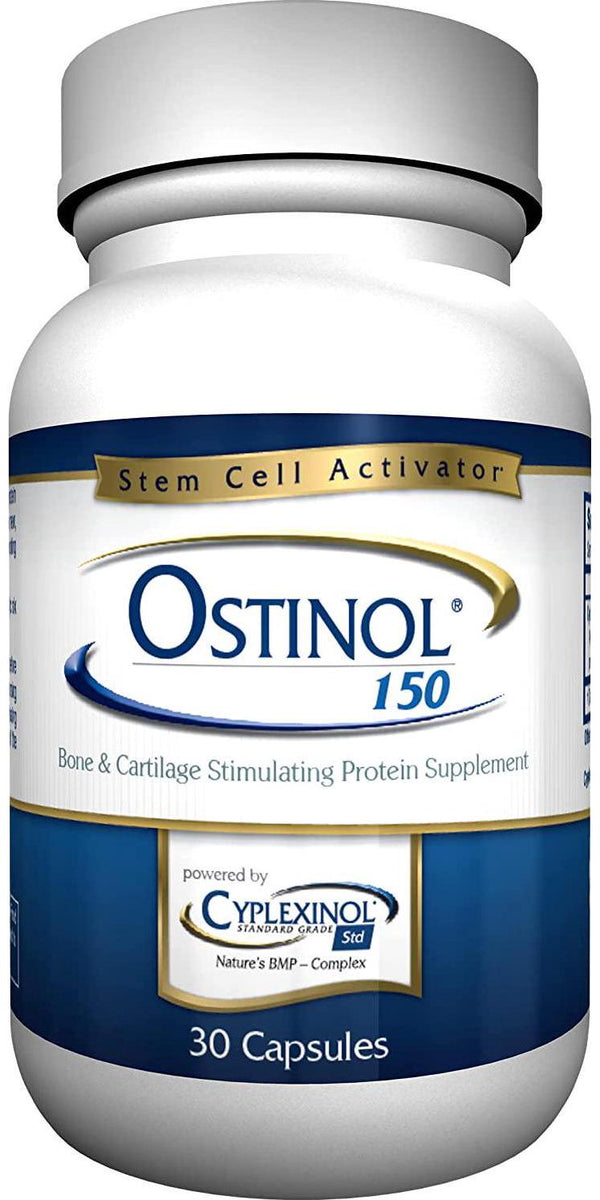 Ostinol Standard 150mg. Bone and Joint Supplement. Stem Cell Activation Certified. Bio Active Protein Complex for Mild Bone Loss and Mild Joint Disfunction. 30 Capsules