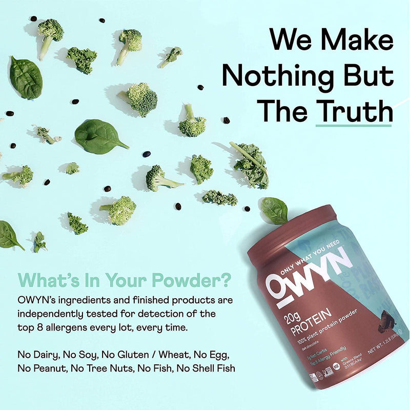 Owyn 100% Vegan Plant-Based Protein Powder, 2 x 1lb Bundle, 20g Protein, Pea, Chia and Pumpkin Seeds Blend, 1 Billion CFU Probiotics, Superfoods Greens, Dairy-Free, Gluten-Free, Soy-Free