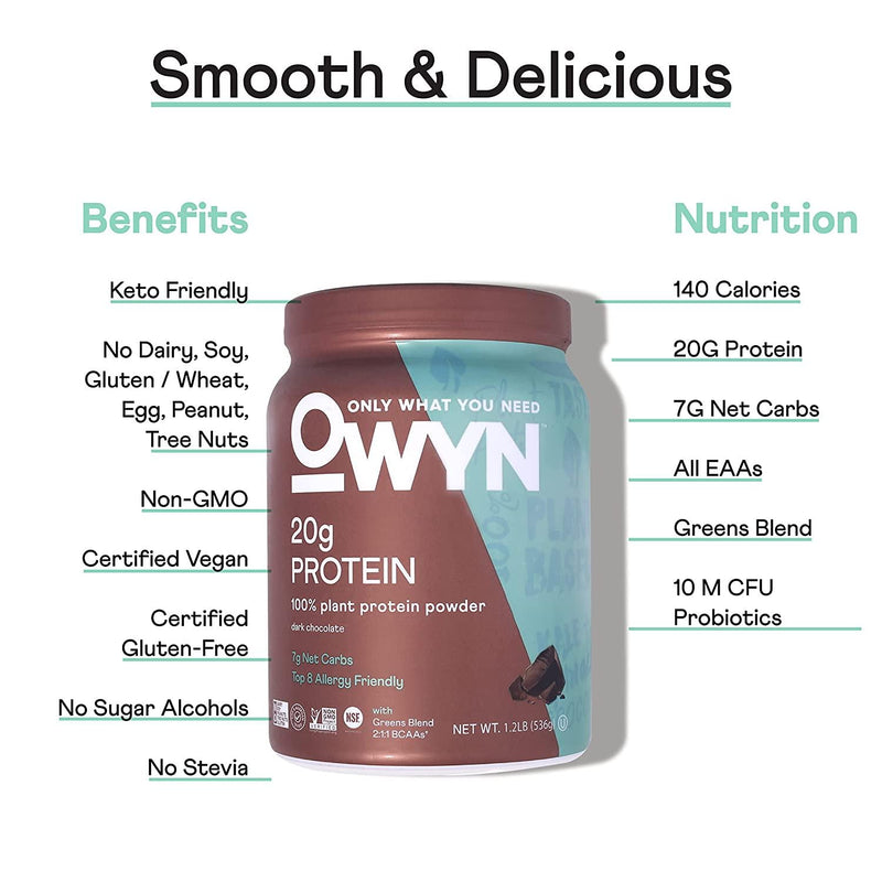 Owyn Chocolate Bundle, 100% Vegan, 20g Protein Shake and 20g Protein Powder, Omega-3, Both with Superfoods Greens Blend