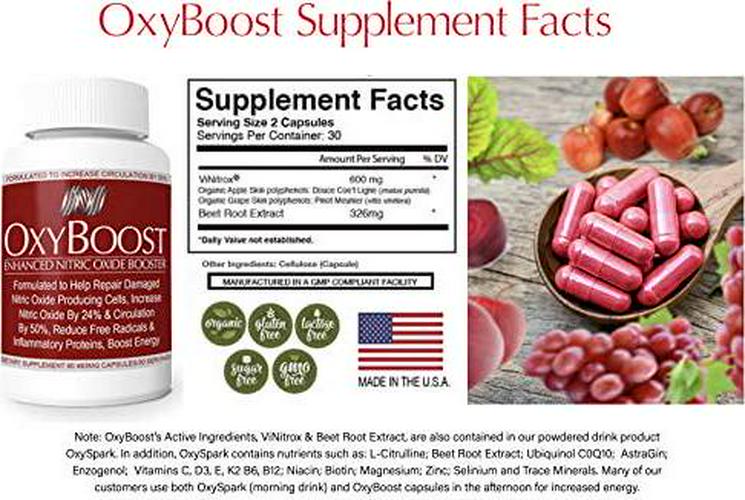 OxyBoost, Nitric Oxide Booster Dietary Supplement, Award-Winning Ingredients, Clinically Proven Ingredients. Increased Blood Flow, Cell Repair, and Energy. Senior Supplement Beet Root. 3 Pack