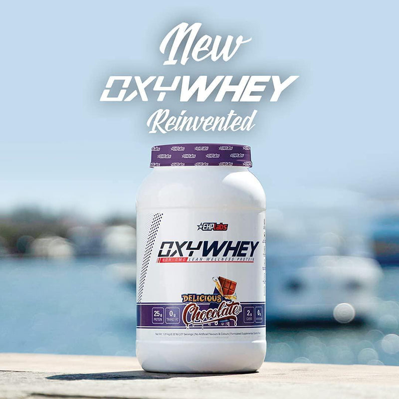OxyWhey Lean Wellness Whey Protein by EHPlabs - 25g of Protein Per Serving, 100% Pure Lean Premium Whey Protein, 27 Serves (Delicious Chocolate)