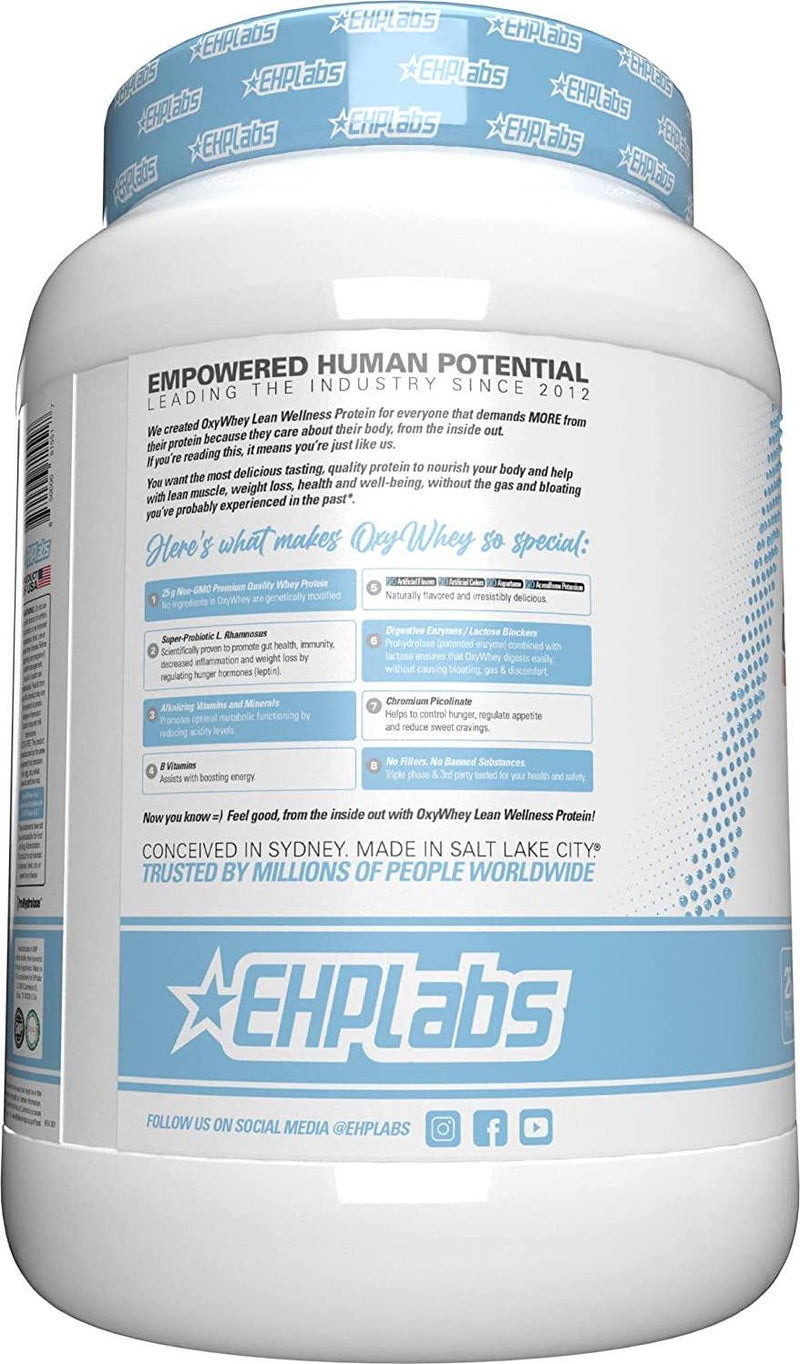 OxyWhey Lean Whey Protein by EHPlabs - 25 Grams of 100% Pure, Lean, Non-GMO Whey Protein, 27 Serves (Vanilla Ice-Cream)