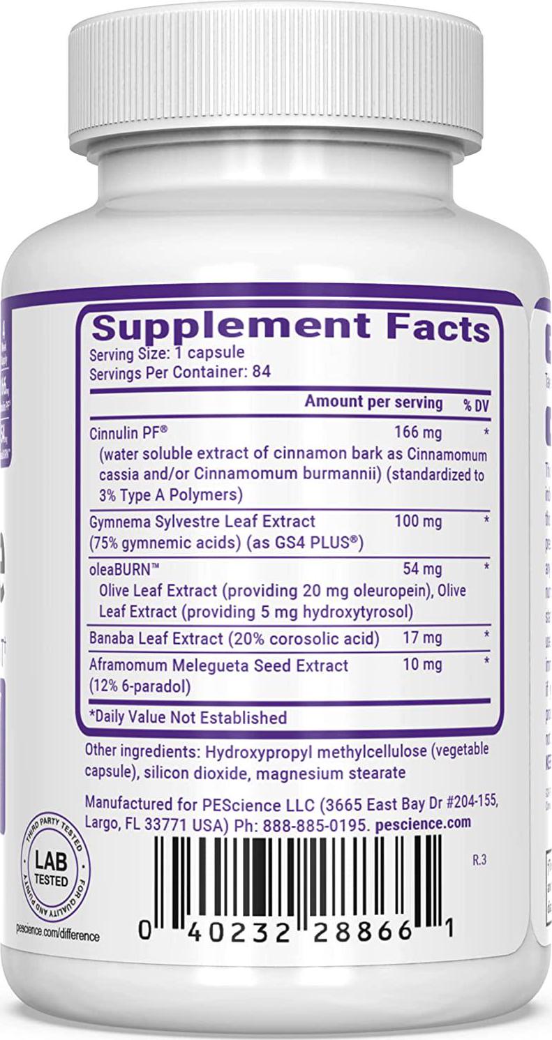 PEScience Lipovate, 84 Capsules, Caffeine Free Thermogenic with Blood Sugar Support