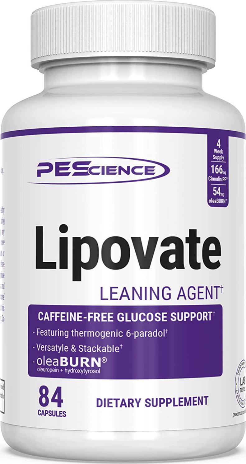 PEScience Lipovate, 84 Capsules, Caffeine Free Thermogenic with Blood Sugar Support