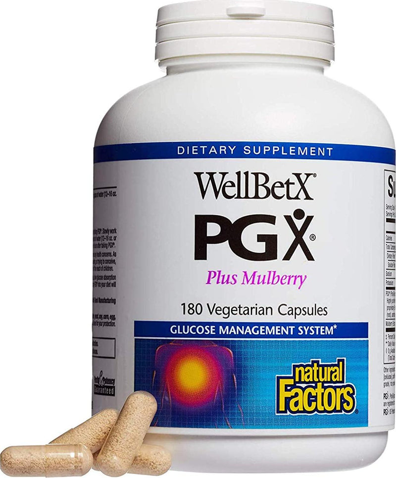 PGX by Natural Factors, WellBetX Plus Mulberry, 180 Count (Pack of 1)