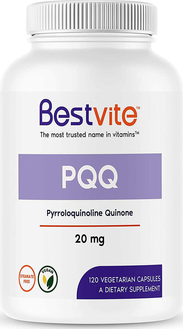 PQQ 20mg (Pyrroloquinoline Quinone) (120 Vegetarian Capsules) - No Stearates - Vegan - Non GMO - Gluten Free