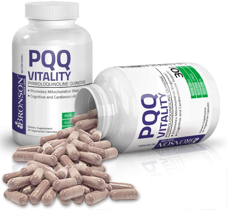 PQQ Vitality Pyroloquinoline Quinone - Promotes Mitochondrial Biogenesis - Non-GMO Gluten Free Soy Free, 30 V-Caps