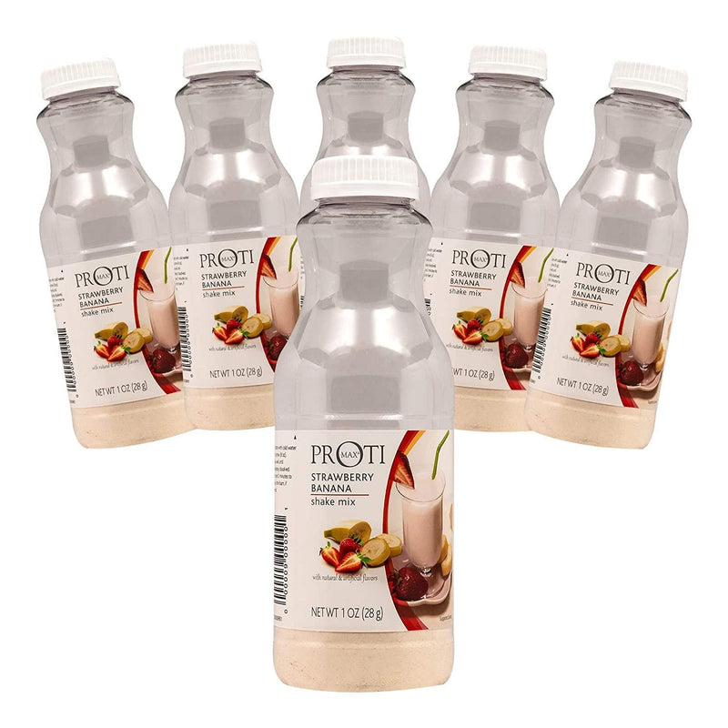 PROTIFIT - 6 Bottle Pack High Protein Smoothie Mix, 20g Protein, Low Calorie, Low Carb, Low Sugar, Fat Free, Ideal Protein Compatible, 6 Pack Bottles (Strawberry Banana)