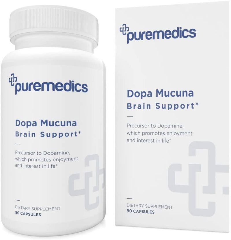 PUREMEDICS Dopa Mucuna - Mucuna Pruriens Extract with 15% L Dopa to Support Brain Health - Pharmaceutical-Grade - 3rd Party Certified - Hypoallergenic - 90 Capsules
