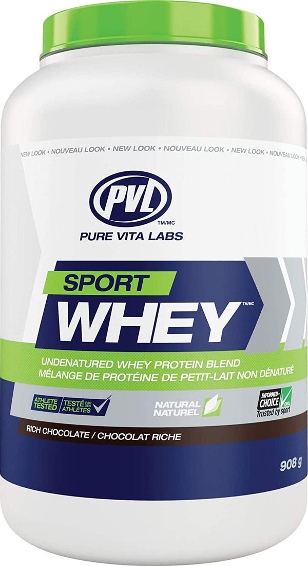 PVL Sport Whey Undenatured Whey Protein Blend Rich Chocolate, 908g