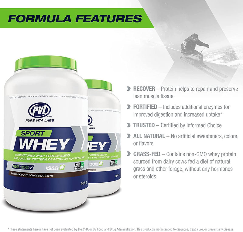 PVL Sport Whey Undenatured Whey Protein Blend Creamy Vanilla, 2.27kg