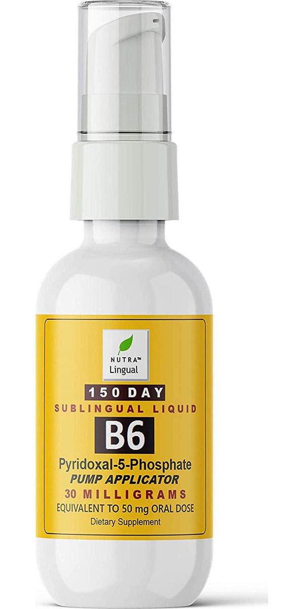 P-5-P Vitamin B6 as Pyridoxal-5-Phosphate 30 mg (Equivalent to 50 mg Oral Dose) 150 DAY Sublingual Liquid Supplement by NUTRA Lingual (TM) for Maximum Absorption
