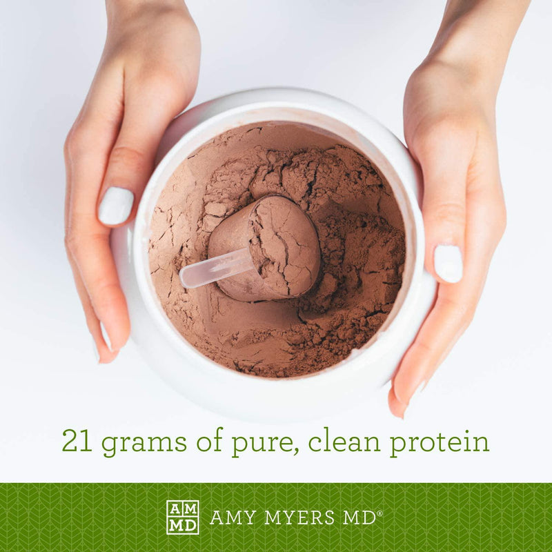 Paleo Protein Powder from Dr. Amy Myers - Double Chocolate - Clean Grass Fed, Pasture Raised Hormone Free - Non-GMO, Gluten and Dairy Free - Perfect for Keto and Paleo Diet - 21g Protein Per Serving