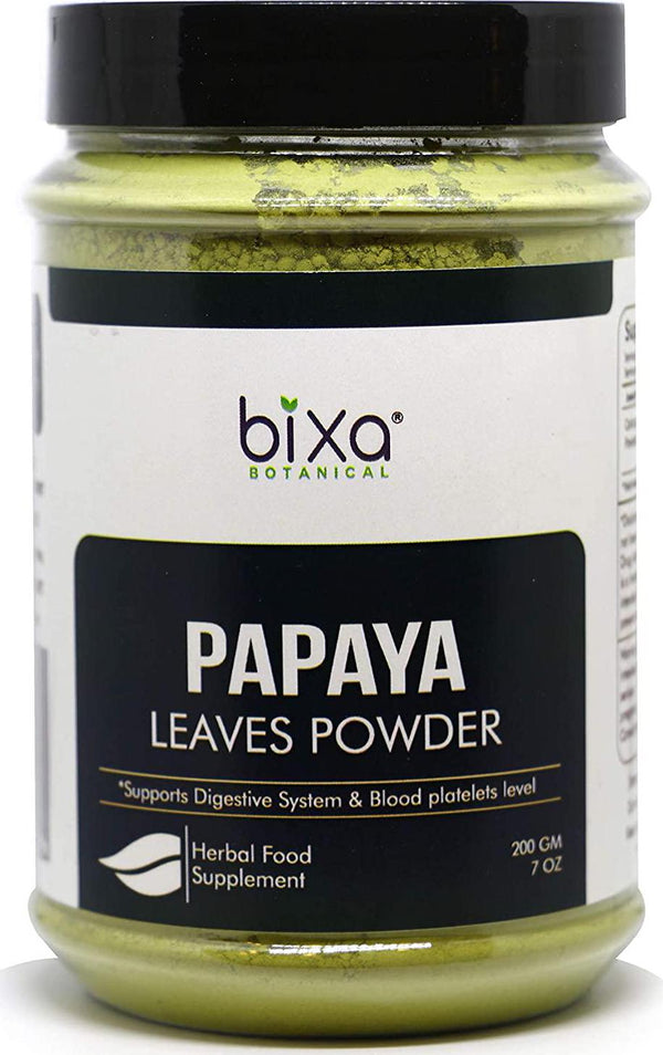 Papaya Leaf Powder (Carica Papaya) | Ayurvedic Herb, Anti-oxidant Agent | Herbal Supplement (200g/7Oz) Bixa Botanical