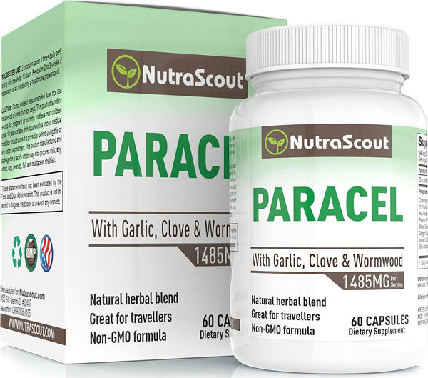 Paracel Intestinal Cleanse | Wormwood, Black Walnut, Clove, PAU D'Aro and Goldenseal | Intestinal Detox for Adult Humans | 60 Capsules