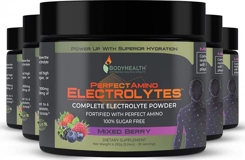 PerfectAmino Electrolytes - Mixed Berry Flavor (50 Servings): Complete Electrolyte Powder with Perfect Amino, Sugar Free (Packaging May Vary)