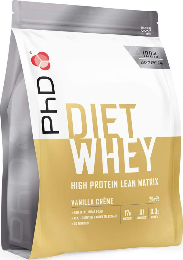 PhD Nutrition Diet Whey Protein Powder, White Chocolate, 2 kg