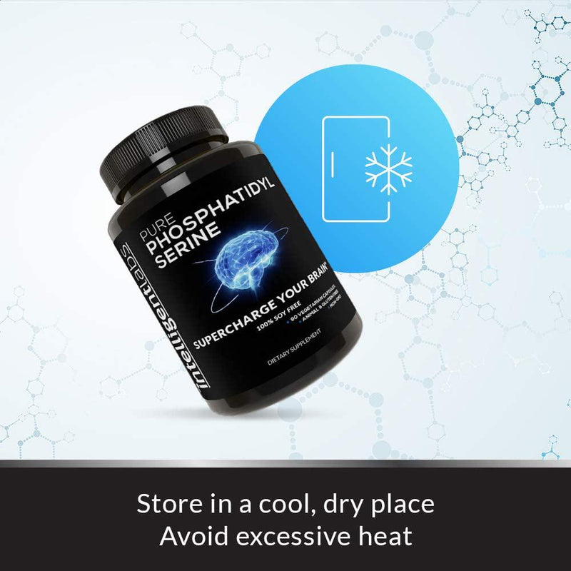 Phosphatidylserine 100mg, 100% Soy Free, Best Pure Phosphatidylserine, Intelligent Labs