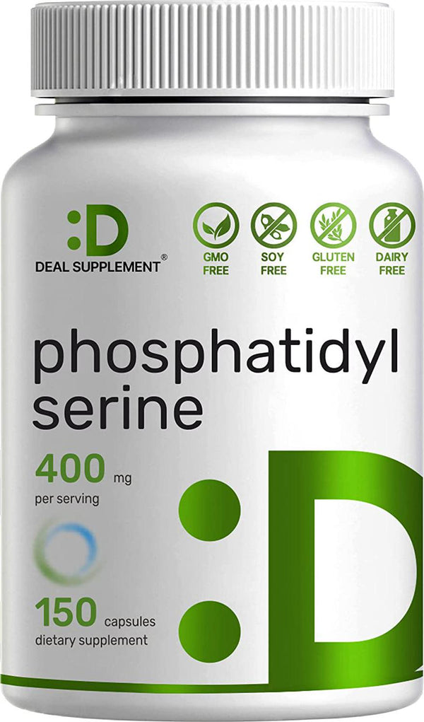 Phosphatidylserine 400mg Per Serving, 200 Capsules | Third Party Lab Tested for Purity | Soy Free, Derived from Sunflower Lecithin - Advanced Brain Health Nootropic Supplement(100 Servings)