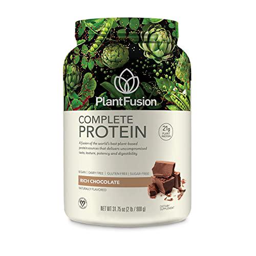 PlanFusion Complete Protein and Meal Bundle, Vegan, Dairy Free, Gluten Free, Soy Free, Allergy Free w/Digestive Enzyme, Dietary Supplement, Complete Protein Chocolate 2 LB, Complete Meal Vanilla 2 LB