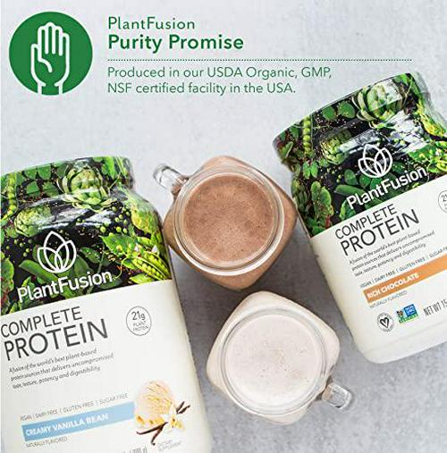 PlantFusion Complete Plant Based Pea Protein Powder Bundle, Non-GMO, Vegan, Dairy Free, Gluten Free, Soy Free, Allergy Free w/Digestive Enzymes, Dietary Supplement, Vanilla Bean and Chocolate 2 Pound