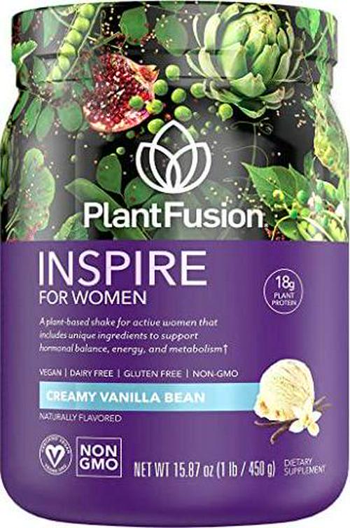 PlantFusion Inspire Women Protein Powder Bundle, Plant Based Vegan Protein Supplement, Balances Stress and Female Hormones, Supports Metabolism, Vanilla 1 LB and Chocolate 1 LB