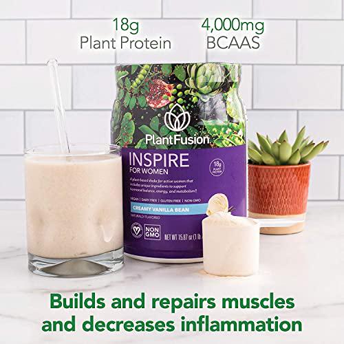 PlantFusion Inspire Women Protein Powder Bundle, Plant Based Vegan Protein Supplement, Balances Stress and Female Hormones, Supports Metabolism, Vanilla 1 LB and Chocolate 1 LB