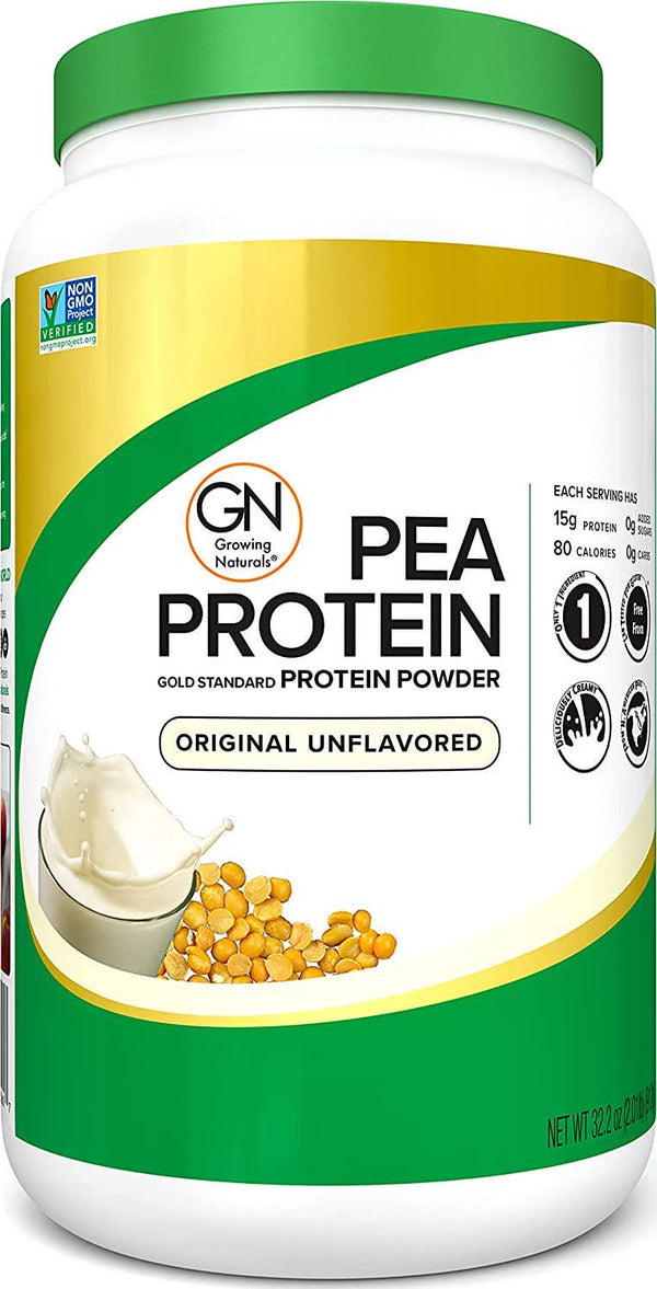 Plant Based Protein, Original Gold Standard Raw Pea Protein Powder - Growing Naturals - Non-GMO, Vegan, Gluten-Free, Keto Friendly, Shelf-Stable (Original Unflavored, 2 Pound (Pack of 1))
