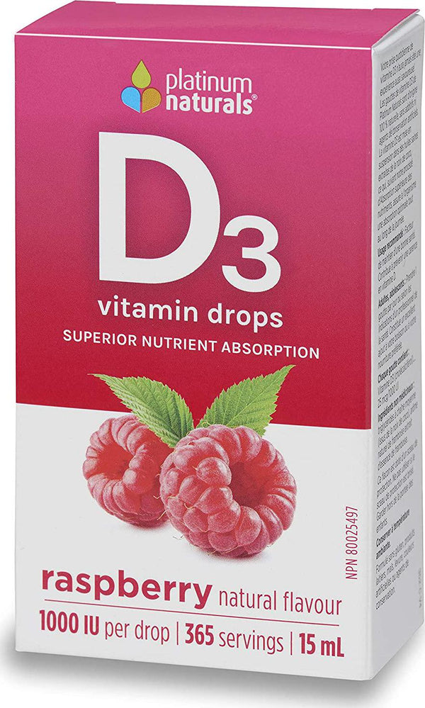 Platinum Naturals Delicious D Vitamin D3 Raspberry, 15 ml