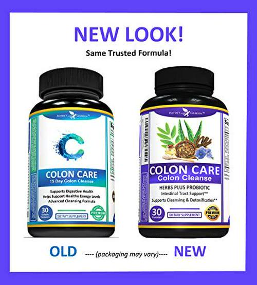 Potent Garden Colon Cleanse, Supports Healthy Bowel Movements, Supports Digestive Health, Extra Strength Colon Cleanse Support with Probiotic, Easy and Effective 30 Capsules (1-2 Daily)