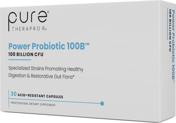 Power Probiotic 100B - 30 Acid-Resistant VCaps | 4 Proven Strains - 100 Billion CFU Per Capsule | Sealed in Nitrogen-Purged Aluminum Blister Packs to Insure Freshness | NO Refrigeration Required