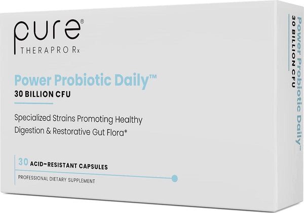 Power Probiotic Daily - 30 Acid-Resistant Vcaps | 4 Proven Strains - 30 Billion CFU Per Capsule | Sealed in Nitrogen-Purged Aluminum Blister Packs to Insure Freshness | NO Refrigeration Required
