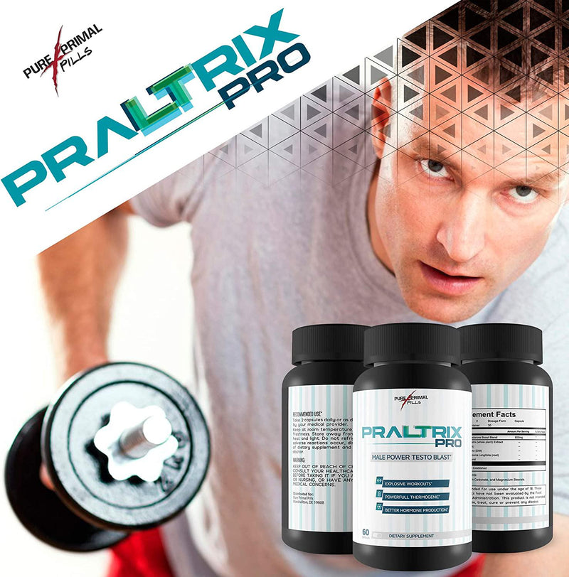 Praltrix Pro Male Power Testo Blast - Explosive Testo Boost by Pure Primal Pills - Feel Alpha Power and Endurance with a Natural Boost of Testosterone - Herbal Power Formula - Increase Muscle - TRT