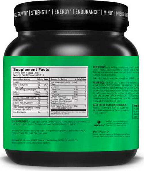 Pre JYM Naturally Flavored Raspberry Lemonade Workout Powder - BCAAs, Nootropics, Creatine HCI, Citrulline, Beta-Alanine, Taurine, Huperzine | Supplement Science 18 Servings, White, PRE18NLR300