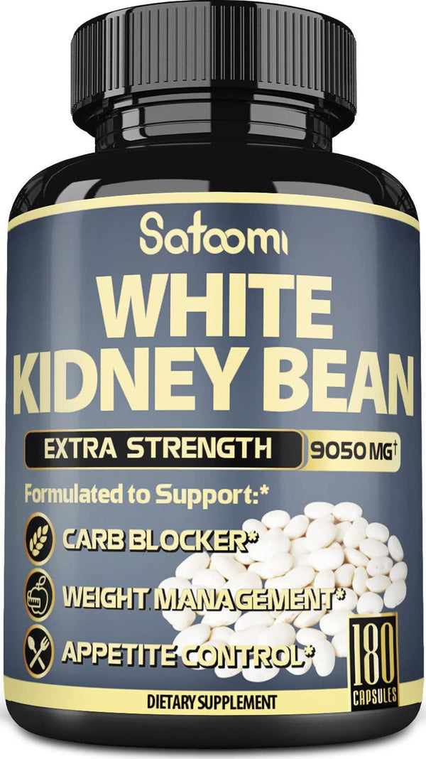 Premium 6 in 1 White Kidney Bean Extract Capsules - 6 Month Supply - Equivalent to 9050mg - Extra Blend with Olive Leaf, Green Coffee Bean and Green Tea - Support Carb Scale Down - 1 Pack 180 Count