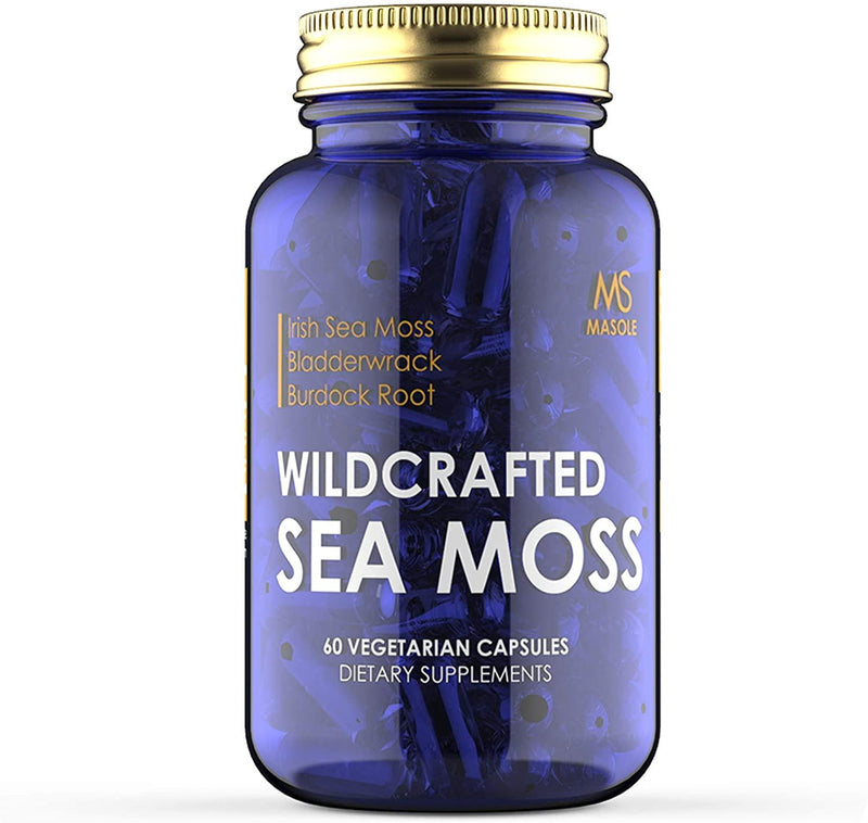 Premium High Absorption Wildcrafted Sea Moss Powder | 3200mg of Organic Irish Sea Moss, Bladderwrack, and Burdock Root per Serving | 10 Ounces | Vegan – Non-GMO - Masole Labs by Sincere Supplements