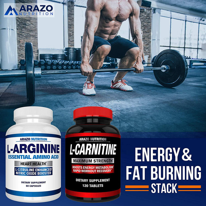 Premium L Arginine - 1340mg Nitric Oxide Booster with L-Citrulline and Essential Amino Acids for Heart and Muscle Gain - Nitric Oxide Boost Supplement for Endurance and Energy - 60 Capsules